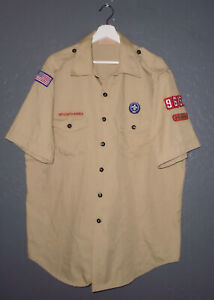 BOY SCOUTS Uniform Shirt BSA #965 Vintage USA Insignia Scout Mens XL