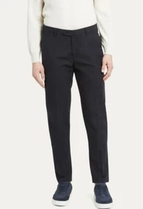 LORO PIANA Navy Pantaflat Trousers - Stretch Cotton Flannel, Slim Fit - Picture 1 of 5