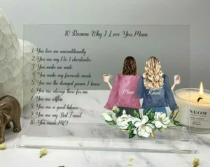 Placa acrílica personalizada 10 Reasons Why I Love You regalo día de la madre - Imagen 1 de 4