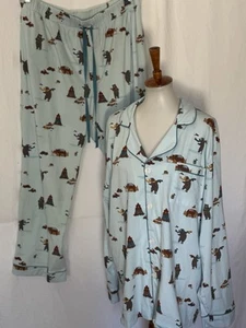 Bed Head PJs 2 Piece Pajamas Set Shirt Pants 100% Fine Cotton Sleepover Bears - Picture 1 of 7