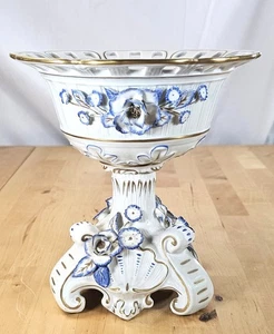 Cuenco de compota con patas de porcelana Von Schierholz Dresden de principios del siglo XX - Imagen 1 de 15