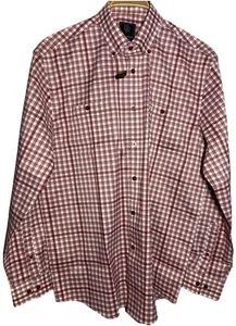 FX Fusion shirt men’s LS Red plaid button down fall $70 NWOT - Picture 1 of 7