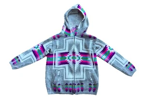 Artesanias Tuntaquimba Wool Sweater Toddler Girls 8 Hooded Southwestern Aztec - Picture 1 of 3