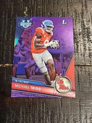 2023 Bowman Chrome U Michael Trigg 138/399 Purple Refractor Ole Miss - Image 1 of 3