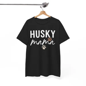 Womens Husky Mama, Husky Mom Gifts Dog Lover Siberian Husky Mom Unisex T-shirt - Picture 1 of 6