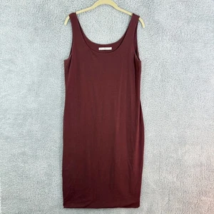 Peruvian Connection Double Layer Pima Cotton Tank Sheath Dress Size L Burgundy - Picture 1 of 7