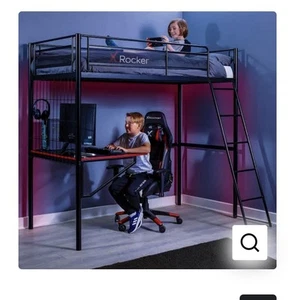 X Rocker Icarus XL Gaming High Sleeper Bed with Desk and Single Mattress - Picture 1 of 3