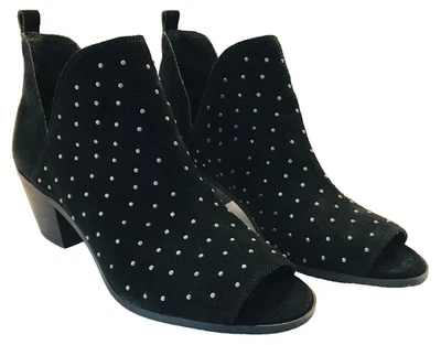 Lucky Brand Womens Oiled Suede Barlenna Peep Toe Booties Black Size 7.5 M - Image 1 of 4