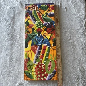 Haitian Folk Art Painting Signed - Picture 1 of 8