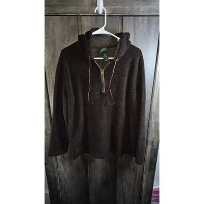 Sudadera con Capucha Lauren Ralph Lauren Marrón Sherpa Polar Cuarto Cremallera Para Mujer Talla L Foto 1 de 4