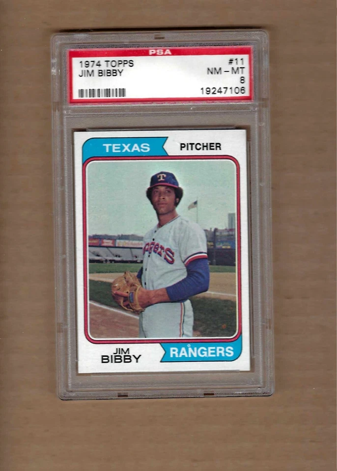 1974   TOPPS   JIM  BIBBY  #  11     PSA  8 - Image 1 of 1