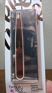  Beauty 360 elegante Pinzette mit Spiegel kompakt, schräge Spitze, nagelneu - Bild 1 von 7