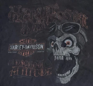 Harley Davidson Motorcycles Old School Attitude Tank Top Skull Aviation Goggles - Picture 1 of 7