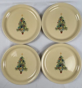 4 Fiesta Elfenbein/Hell Gelb Weihnachtsbaum Mittagessen Teller 9" Fiestaware ZZC - Bild 1 von 5
