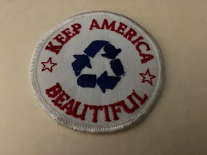 GSUSA Keep America schönes Recycling Logo rot weiß blau gestickter Patch 1987 - Bild 1 von 2
