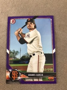 Aramis Garcia 2018 Bowman Chrome Prospect Purple Refractor Card #'d 202/250 - Picture 1 of 1