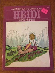 Vintage 1971 A Wonder Cut & Color Book Heidi Paper Doll Uncut Uncolored NEU - Bild 1 von 11
