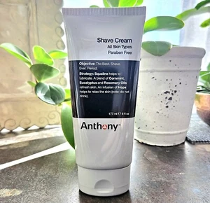 Anthony Shave Cream 6 Fl Oz Contains Squalane, Eucalyptus & Rosemary Extract NEW - Picture 1 of 2