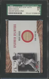 2001 Fleer Red Sox 100th Splenid Splinters Bat Wade Boggs SGC 96 Mint 9 - Picture 1 of 2