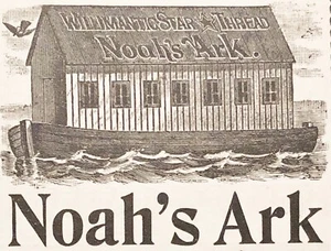 1895 WILLIMANTIC STAR THREAD Vtg Sewing Promo Print Ad Mom's Offer Noah's Ark CT - Picture 1 of 2