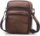 Mens Crossbody Bags Genuine Leather Business Shoulder Messager Handbag Backpack