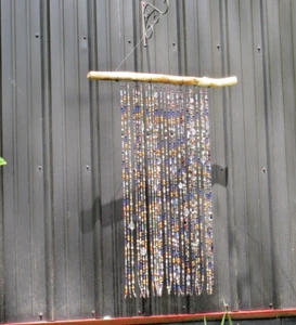 Hand made Prism Garden Glass Sun Catcher Windchimes beaded Yard Art Wood Lot 38" - Picture 1 of 8
