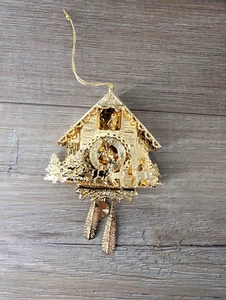 Reloj de cuco Danbury Mint 2006 adorno dorado - Imagen 1 de 11