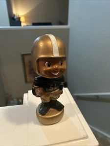 Vintage New Orleans Saints Football Wackelkopf Figur Gold Helm #51 Kunststoff - Bild 1 von 7
