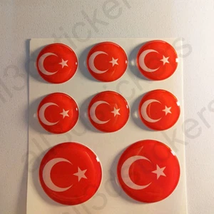 Stickers Turkey Gel Domed Resin 3D Flags Turkey Vinyl Sticker Decals Helmet Car - Picture 1 of 2