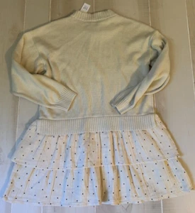 Gap beige sweater with ruffle polka dot bottom size 10 L girls nwt - Picture 1 of 4