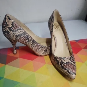 Vince Camuto Aparla Pumps Leather Snakeskin Stiletto Womens Heels 9M NEW W/O BOX - Picture 1 of 15