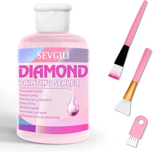 Diamond Painting Sealer Kits 120ML with Brushes, Diamond Art Sealer Puzzle Glue - Picture 1 of 12