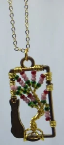 E082 Lebensbaum in 1" Rechteck Ring mit 12" Kette - Bild 1 von 3