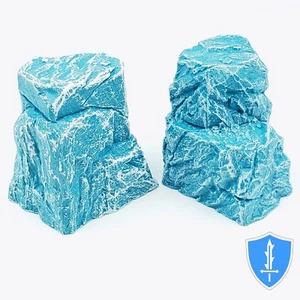 Snowy Ground Tall Rocks x2 - Monster Fight Club D&D Pathfinder bemalte Landschaft - Bild 1 von 2