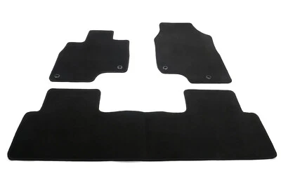 OE Factory Fitment 3 Pcs F&R Black Carpets Floor Mats Nylon Fit 19-Up Acura RDX - Image 1 of 4