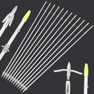 36" Bowfishing Arrows Solid Fiberglass Fishing Bow Hunting Archery Broadheads - Picture 1 of 12