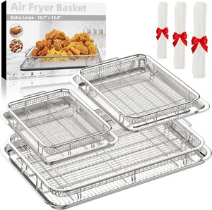 Stainless Steel Oven Tray Set with 90 Parchment Papers - 3 Sizes for Convenience - Picture 1 of 8