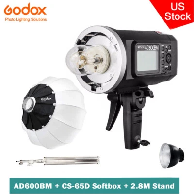 US Godox AD600BM Studio Flash Light+65cm Lantern Softbox+280cm Light Stand Kit - Image 1 of 4