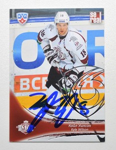 2013-14 KHL Dinamo Riga #DRG-016 Kyle Wilson SILVER Autograph