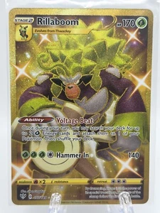Juego de cartas coleccionables Pokémon inglés Rillaboom Gold Darkness Ablaze 197/189 - Imagen 1 de 10