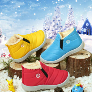 Childrens Winter Boots Kids Anti-Slip Walking Boots Rubber Sole Winter Booties