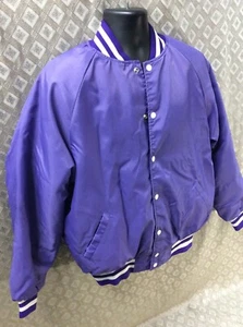 Giacca viola bomber L nylon Nammetz vintage abbigliamento sportivo bianco e viola USA vikes - Foto 1 di 10