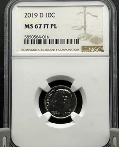 2019-D Roosevelt Dime 10C NGC MS 67 FT PL - Picture 1 of 4