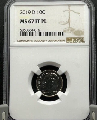 2019-D Roosevelt Dime 10C NGC MS 67 FT PL - Image 1 of 4