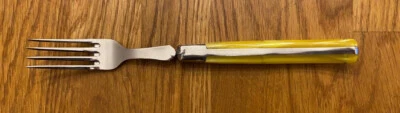 Laguiole Steakgabel von Au Sabot, Thiers, France Acryl gelb - Bild 1 von 4