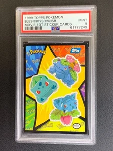 PSA 9 MINT Bulbasaur Ivysaur Venusaur Topps Movie Sticker Card 1999 - Picture 1 of 2