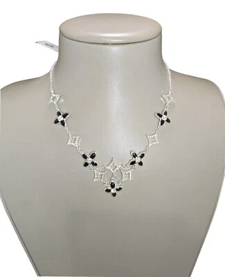 Collar para mujer Vera Bradley Pave Star tono plata, esmalte negro, estrás Foto 1 de 4