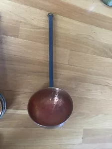 Antike Vintage Kupfer Schöpfkelle mit schmiedeeisernem Griff Bauernhaus Deko - Bild 1 von 9
