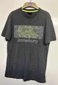 CANTERBURY Men’s Grey Round Neck Cotton T-Shirt & Front Logo UK Size Small - Picture 1 of 9