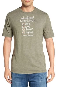 TOMMY BAHAMA T-SHIRT RELAX Käfer grün meliert Weinkarte Checkliste - Bild 1 von 2